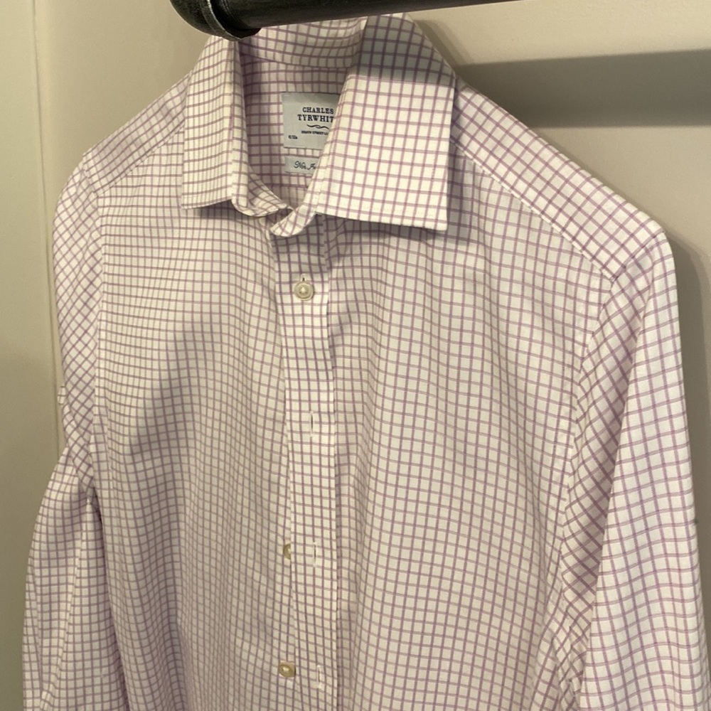 Charles Tyrwhitt lilac checkered shirt